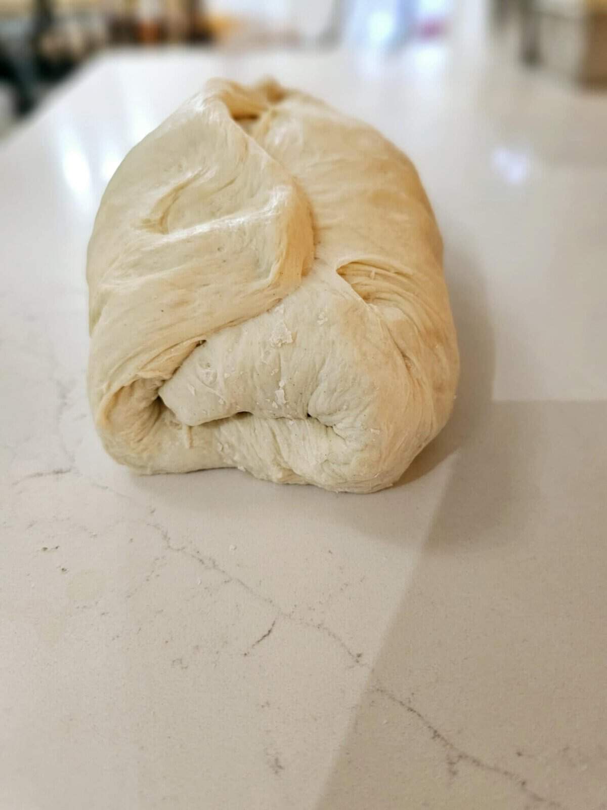 getting sourdough dough ready to shape