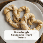 Heart shaped sourdough pastry drizzled in frosting