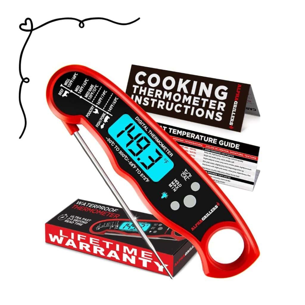 Red kitchen thermometer 